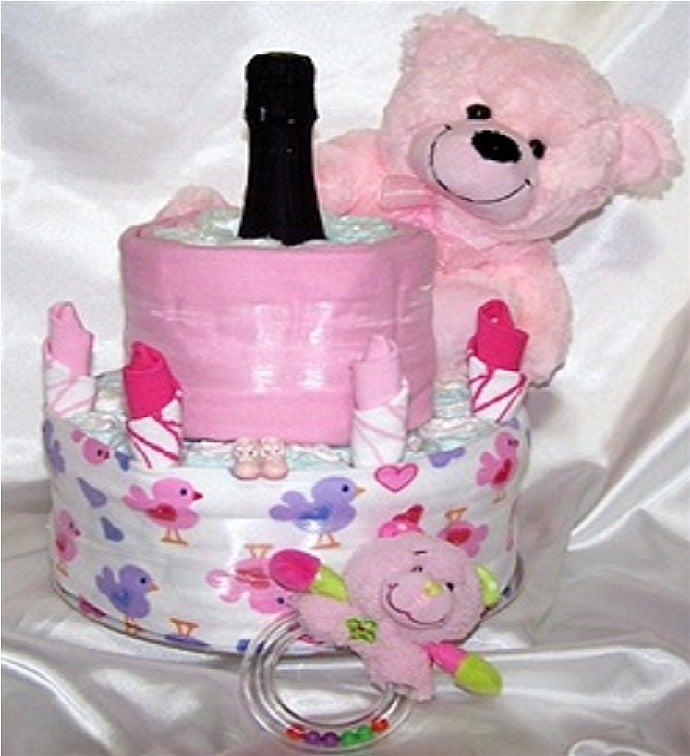 Two Tier & Bubbles in Pink Gift Hamper