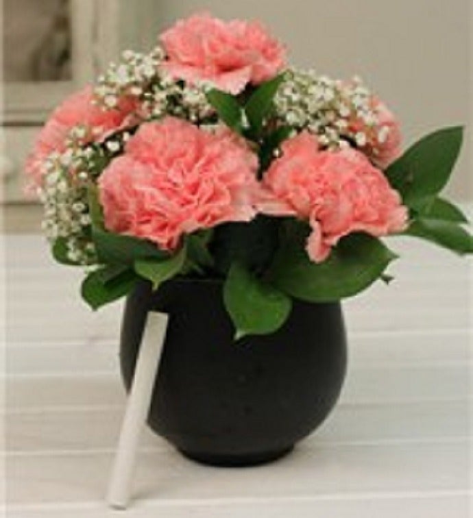 Pink Carnations in a Chalkboard Vase