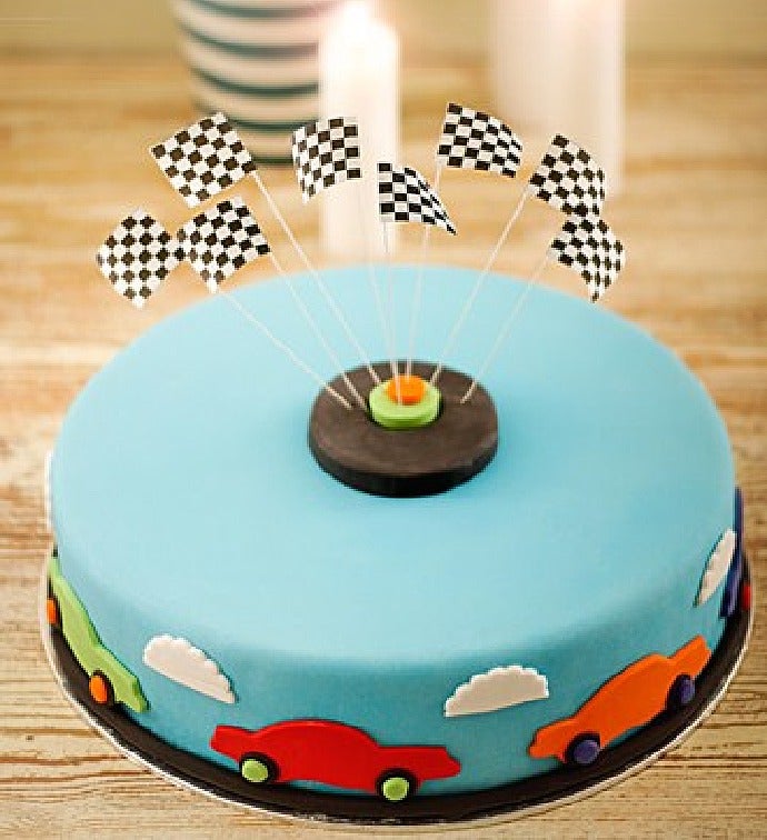 Blue Birthday Car Cake