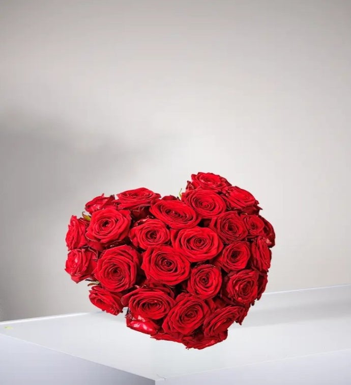 Heart Shaped Red Rose Arrangement