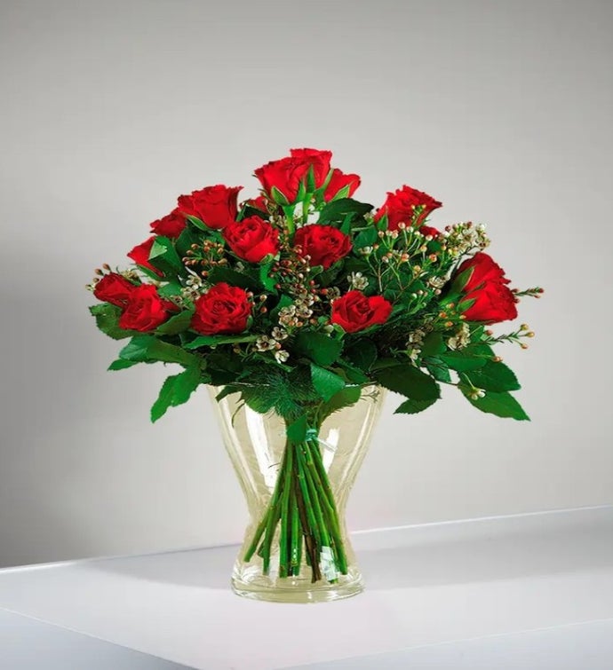 12 Red Long-Stem Roses