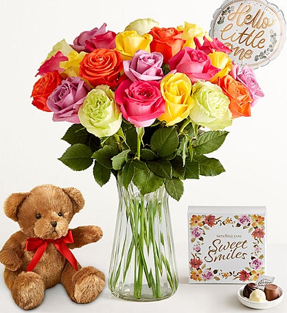 New Baby Celebration Assorted Roses