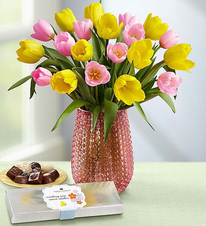 Pink & Yellow Tulips