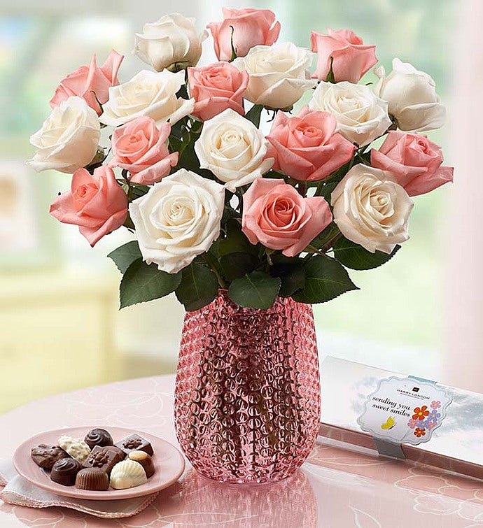 Lovely Pink & White Roses