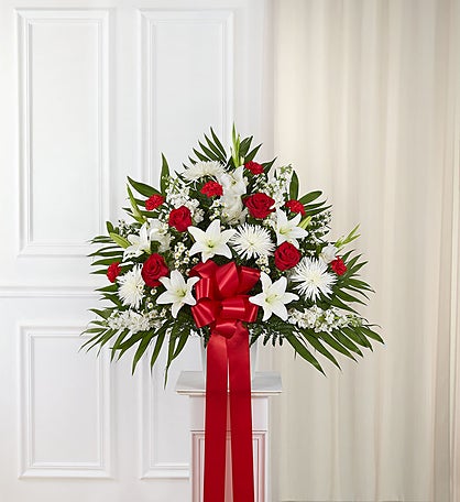 Heartfelt Sympathies™ Standing Basket- Red & White
