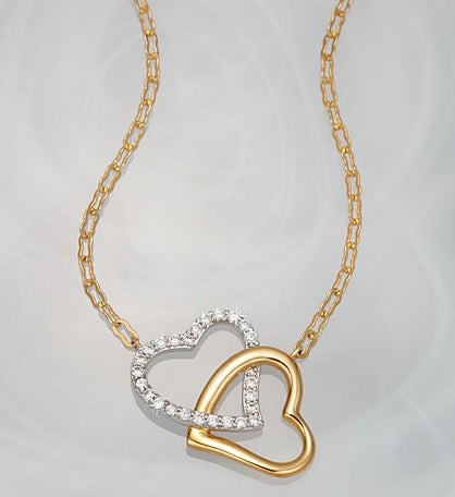 Crislu® Double Heart Necklace