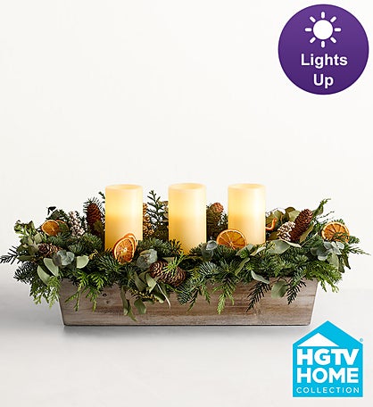 Fruitful Holiday Fresh Evergreen Centerpiece