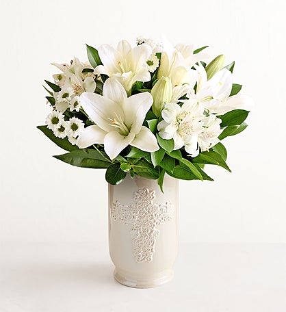 White Lily Bouquet for Sympathy