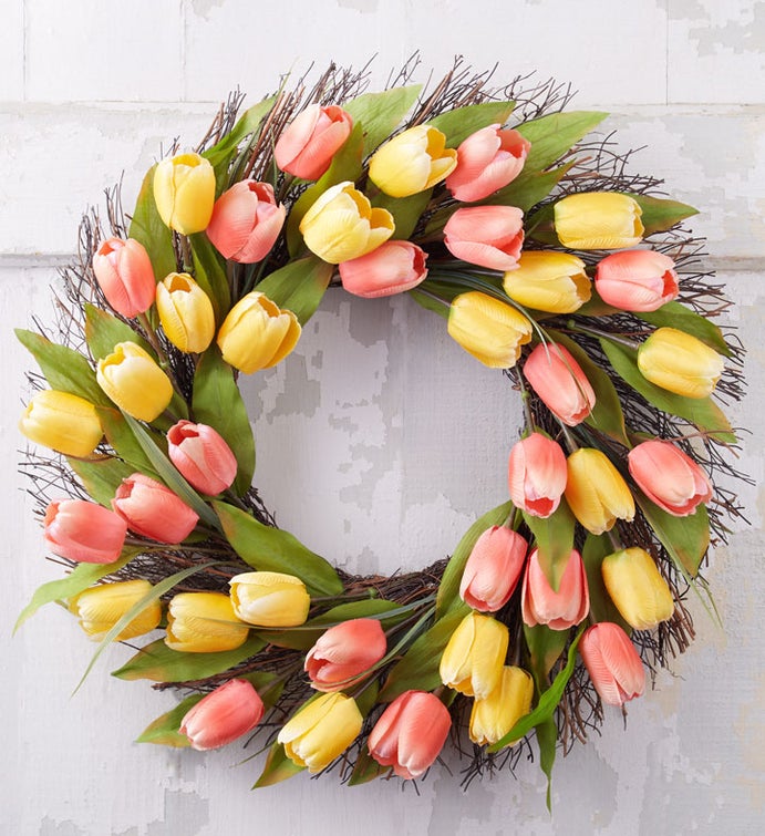 Spring Tulip Wreath 24"