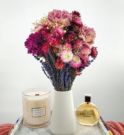 Peony Princess Dried Bouquet with Vase