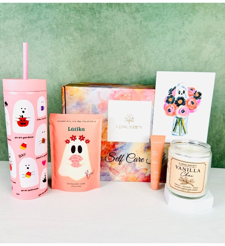 Pink Halloween Self Care Gift Box Boo Basket