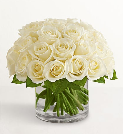 Contemporary White Roses for Sympathy