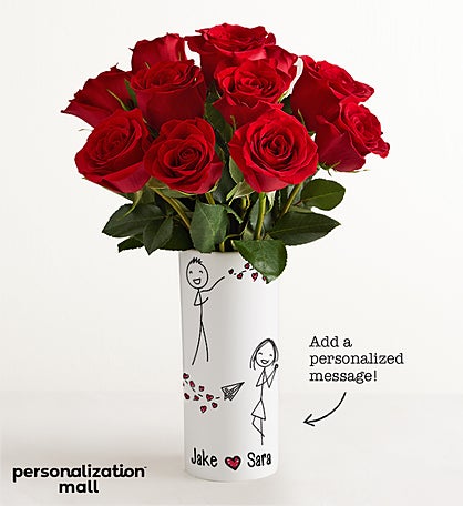 Sending Love Bouquet with Personalized Vase