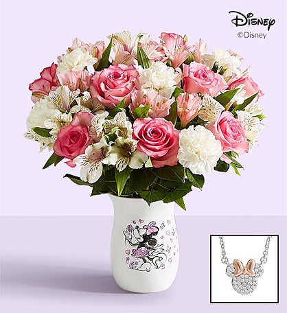 Disney Minnie Mouse Vase with Cherished Blooms Bouquet