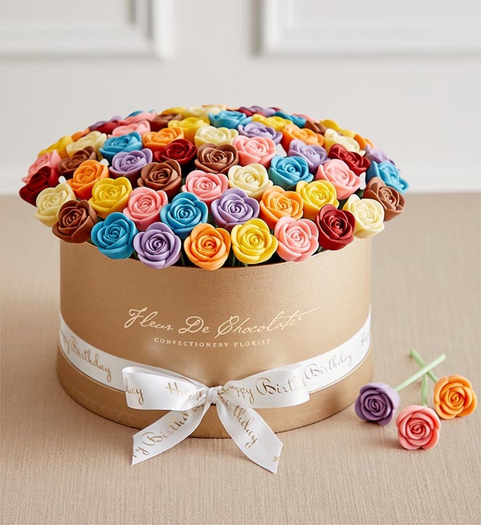 Fleur De Chocolate® Belgian Chocolate Roses – Birthday Wishes