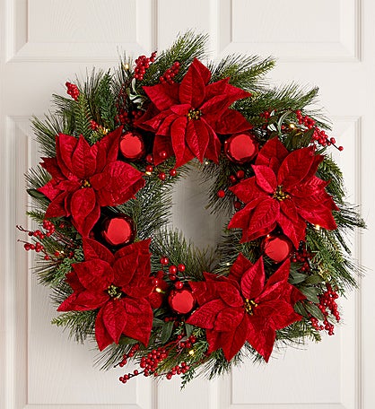 Joyful Poinsettia Wreath