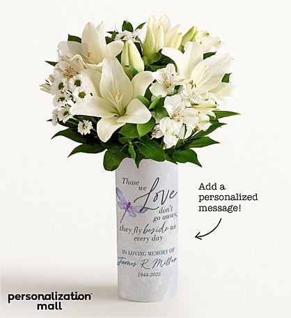 Beautiful Memories Bouquet with Personalized Vase