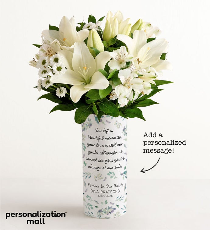 Forever In Our Hearts Bouquet with Personalized Vase