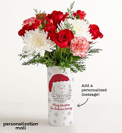Santa Bouquet with Personalized Vase