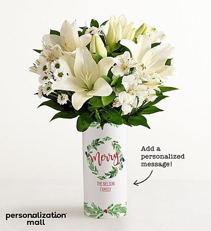 Christmas Traditions Bouquet™ with Personalized Vase