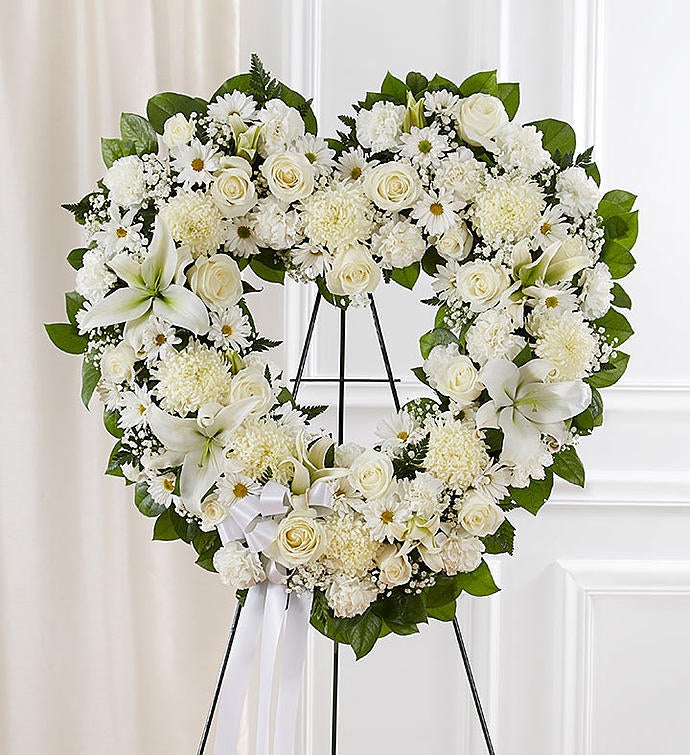 Always Remember™ Floral Heart Tribute White