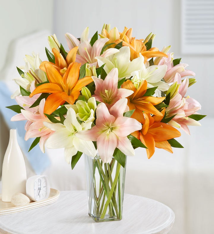 Vibrant Summer Lily Bouquet + Free Vase