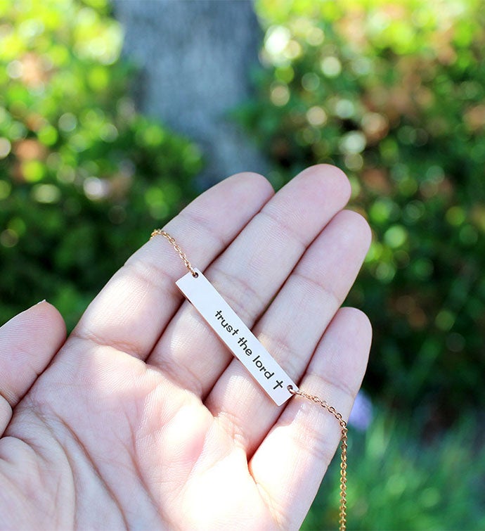 Anavia - Trust The Lord Religious Bar Necklace