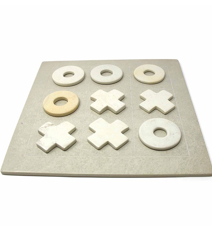 Handcarved Soapstone Tic Tac Toe Game Set