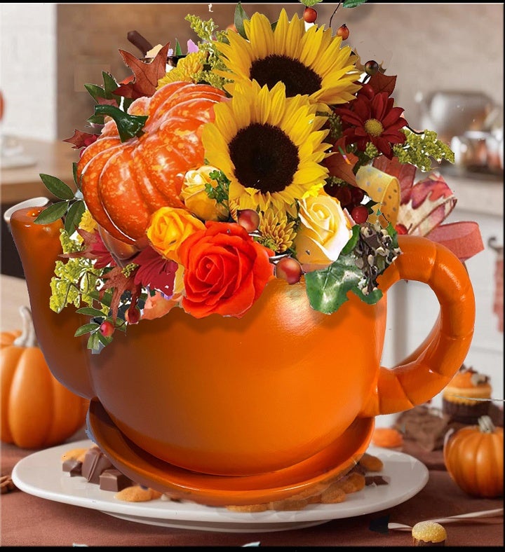 Fall Floral Soap Flower Teapot