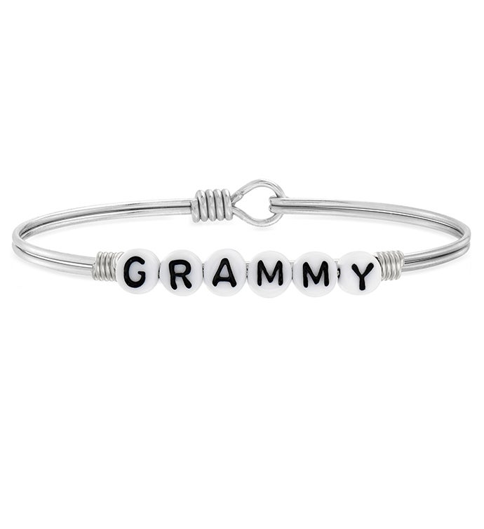 Grammy Letter Bead Bangle Bracelet