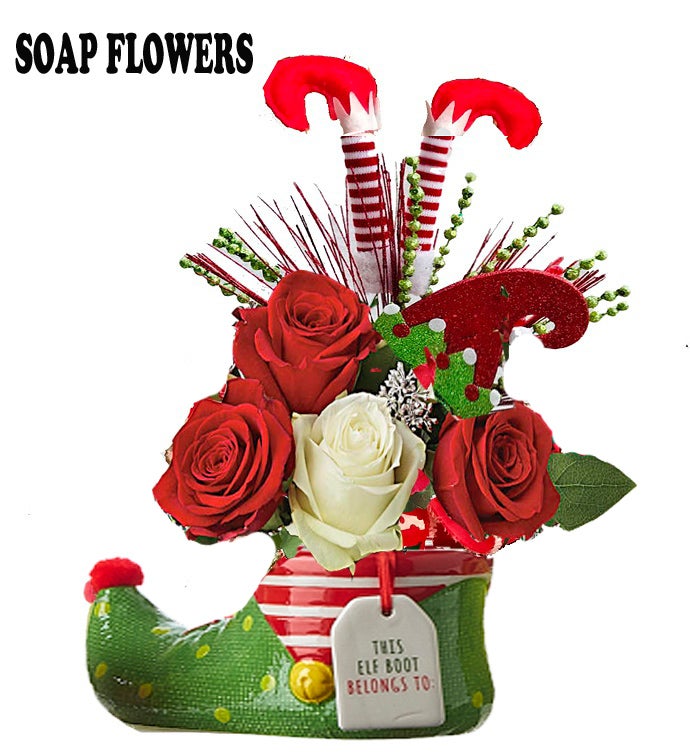Elf Shoe Soap Flower Centerpiece