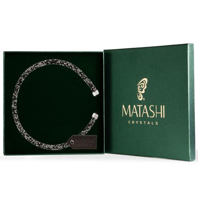 Glittery Luxurious Crystal Bangle Bracelet By Matashi