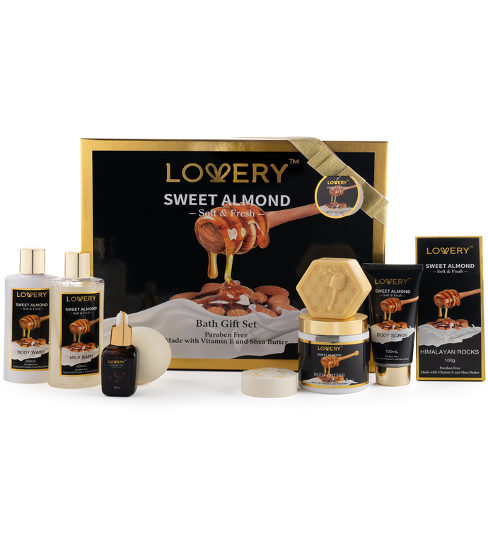 Bath & Body Gift Box   10 Pc Sweet Almond Beauty & Personal Care Set