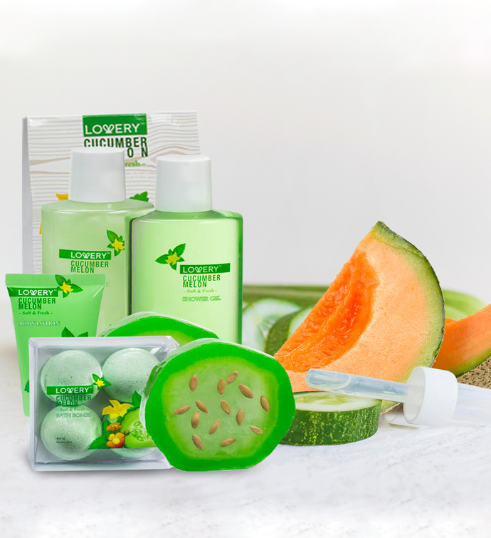 Lovery Home Spa Gift Set   Natural Cucumber & Organic Melon   12 Pc