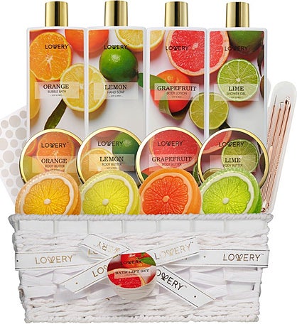 Bath Gift Baskets For Men - Citrus Care Package Spa Set