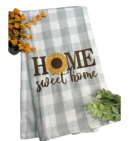 Fall Embroidered Sunflower Kitchen Towel