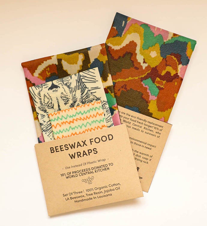 Beeswax Food Wraps Wildlife Set, Organic, World Central Kitchen