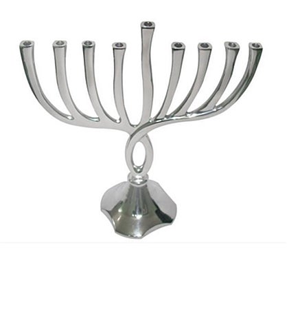 Metal Menorah Twist Design For Hanukkah Candle Lighting