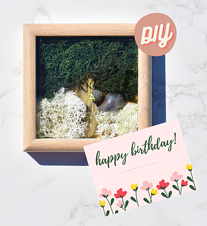 Happy Birthday Floral Diy Moss Wall Art Kit, Mossy Tree