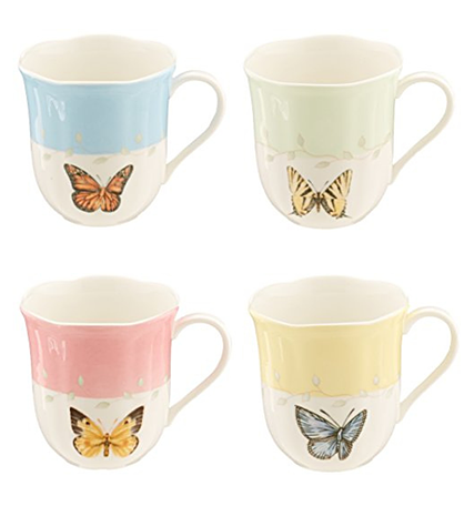 Lenox Butterfly Meadow 4-piece Mug Set, Multicolor, 1.85 Lb