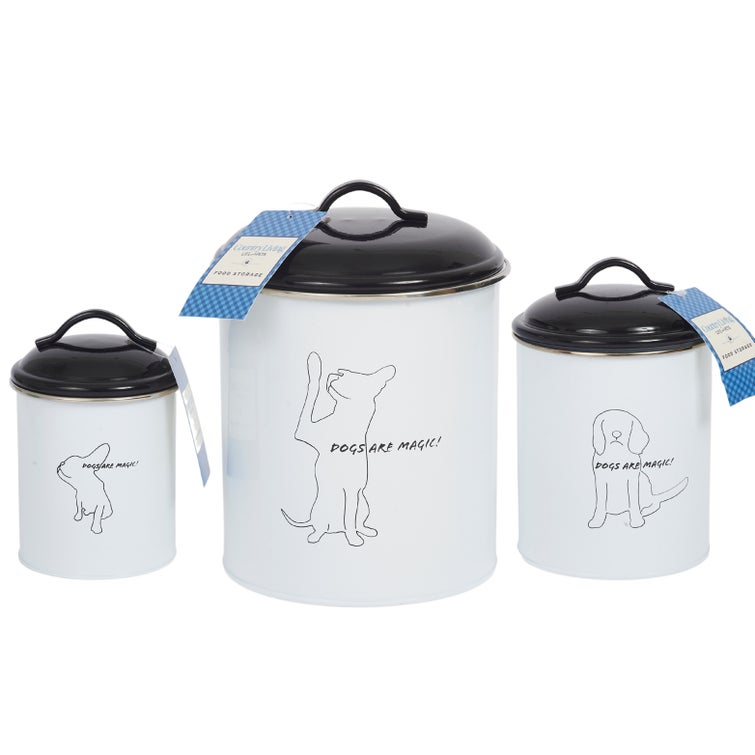 Country Living 3 Piece Pet Treat Storage Set ’Dogs are Magic' Design
