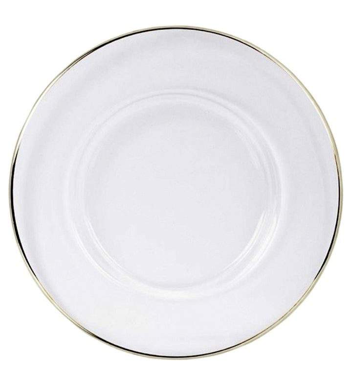 Gilt Set/4 13" Glass Charger Plates