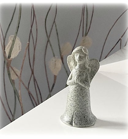 Memorial Angel Statue Sympathy Gift - Ceramic with LED Light