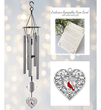 Memorial Wind Chime Sympathy Gift-When Cardinals Appear