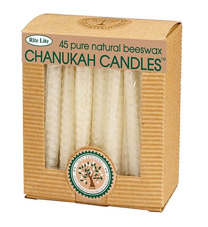Pack Of 45 White Eco-friendly Natural Beeswax Hanukkah Candles 4