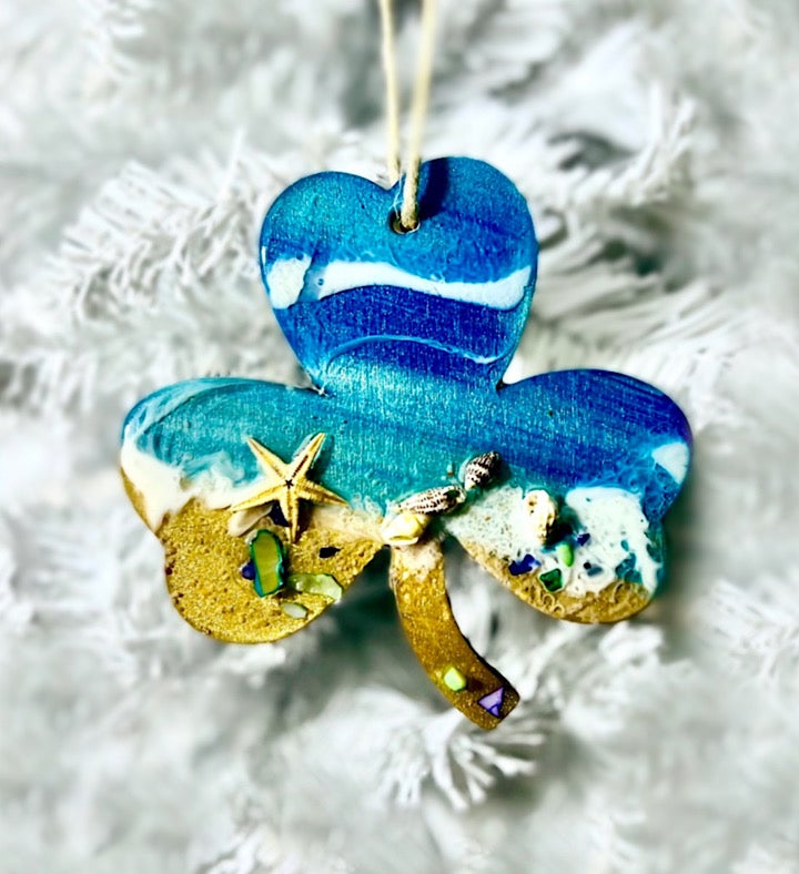 Remembrance & Awareness Hand painted Seascape Ornament