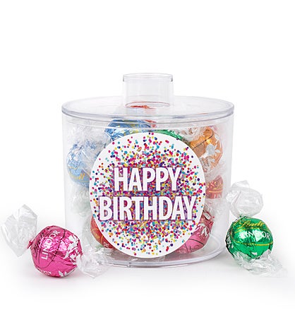 Birthday Confetti Canister Filled With Lindor Truffles By Lindt Gift