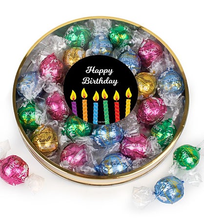 Birthday Candles Gift Tin Filled With Lindor Truffles By Lindt