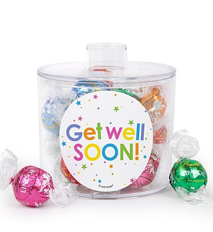 Get Well Soon Canister Filled With Lindor Truffles By Lindt Gift