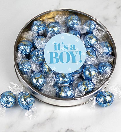 It's A Boy Gift Tin Filled With Lindor Truffles By Lindt